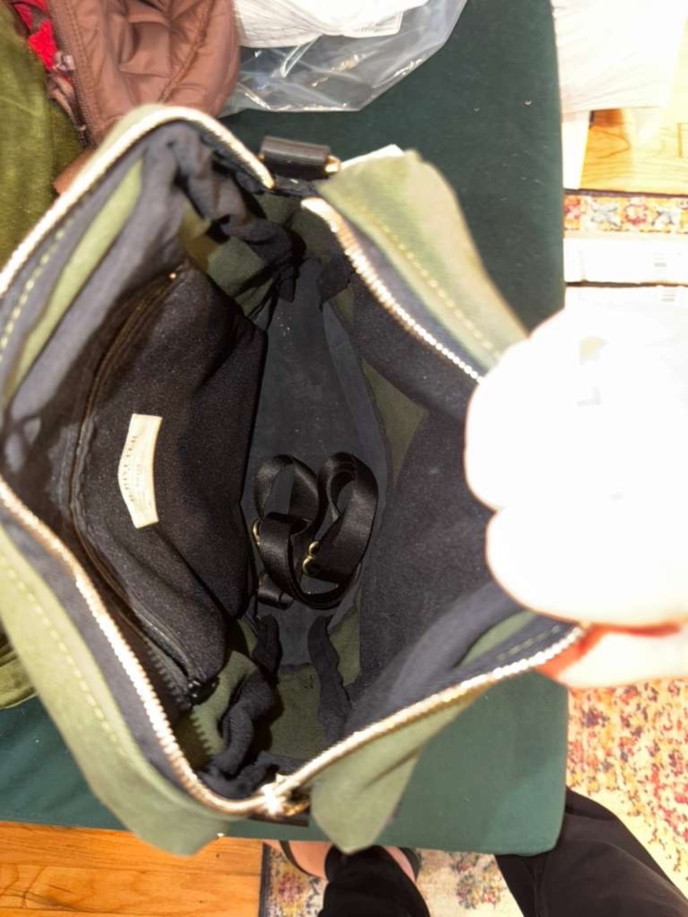 R. Riveter Olive & Black Canvas Backpack - Picture 6 of 8